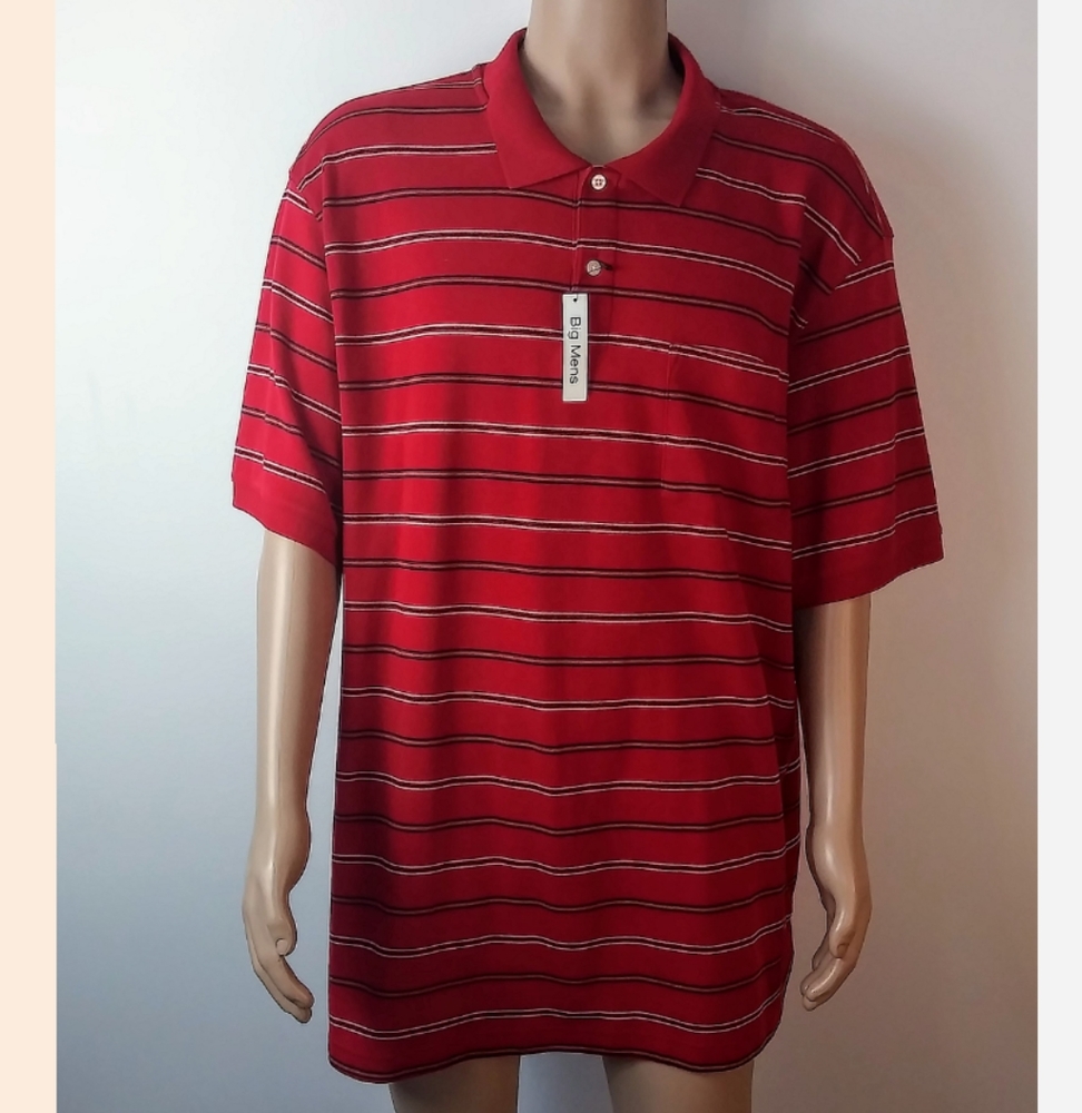 Convington striped red black mens shirt size 3xl